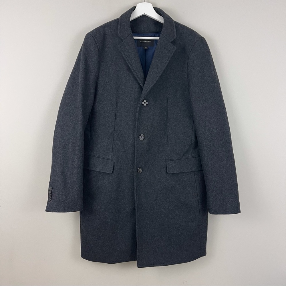 Banana Republic Wool Car Coat Charcoal Gray